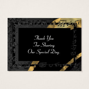 Back damask, gold wedding favour thank you tag