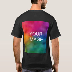 Back Design Add Replace Image Template Men's Black T-Shirt
