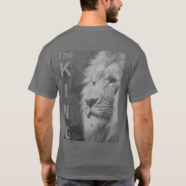 Back Design Elegant Modern Pop Art Lion Head Men's T-Shirt (Back)