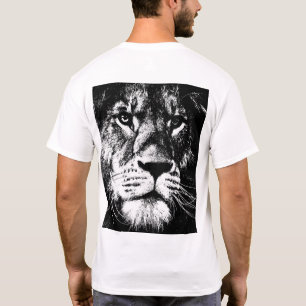 Back Design Modern Pop Art Lion Face Template Mens T-Shirt