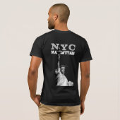 Back Design New York Nyc Manhattan Liberty Statue T-Shirt (Back Full)