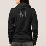 Back Design Template Name Monogram Clothing Womens Hoodie<br><div class="desc">Back Design Template Name Monogram Clothing Apparel Women's Full Zip Black Hoodie.</div>