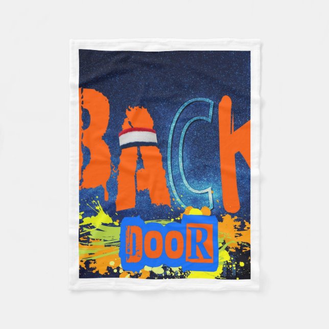 “back Door Chemistry” Design Chiffon Top  Fleece Blanket (Front)