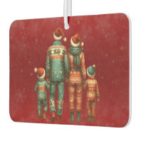 Back Facing Family of Four In Christmas PJ's