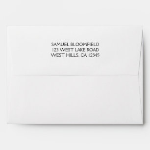 Back Flap Return Address 5 x 7 White Envelope