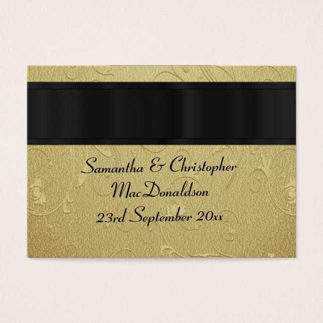 Back, gold wedding favour thank you tag (Front)