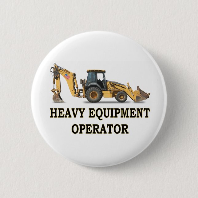 BACK HOE LOADER 2 INCH ROUND BUTTON (Front)