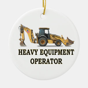BACK HOE LOADER CERAMIC ORNAMENT