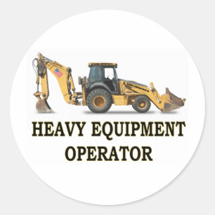 BACK HOE LOADER CLASSIC ROUND STICKER