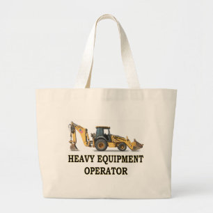 BACK HOE LOADER LARGE TOTE BAG