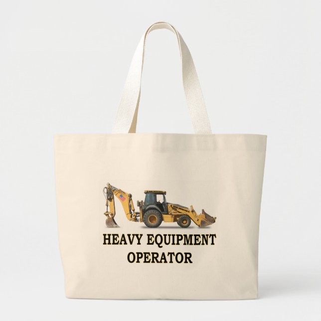BACK HOE LOADER LARGE TOTE BAG (Front)