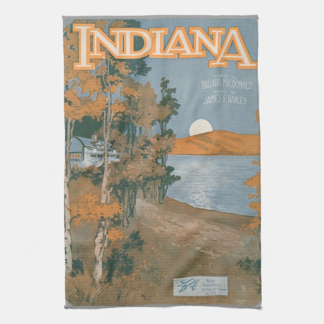 Back Home Again In Indiana Kitchen Towel (Vertical)