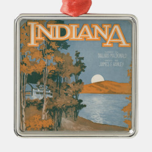 Back Home Again In Indiana Metal Ornament
