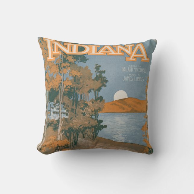Back Home Again In Indiana Throw Pillow (Front)