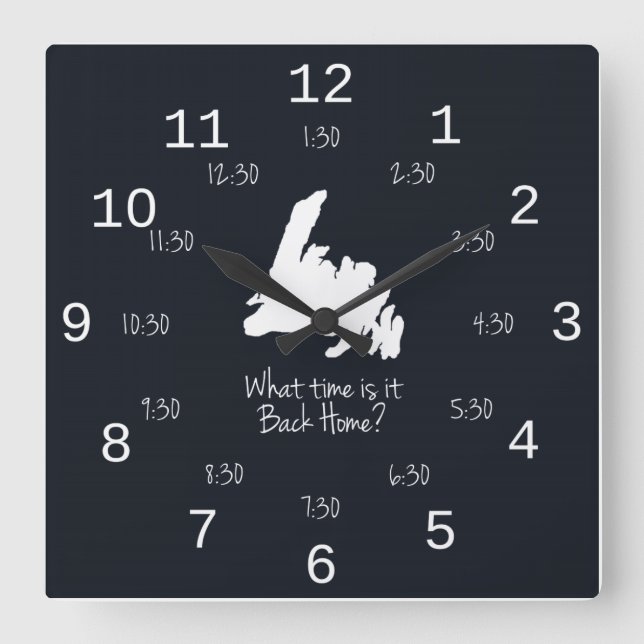 Back Home Time - EST edition Square Wall Clock (Front)