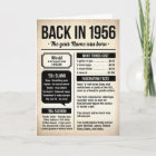 Back in 1956, 70th Birthday Card, Custom Name