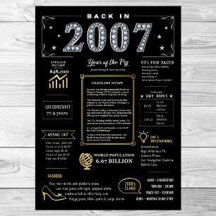 Back In 2007 Printable Poster, 2007 Birthday Sign