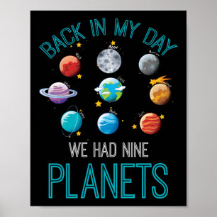 Back In My Day We Had Nine Planets Solar System Poster