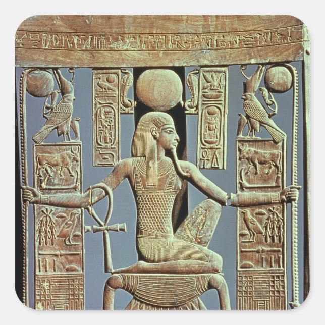 Back of a chair from the tomb of Tutankhamun Square Sticker (Front)
