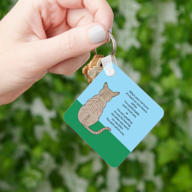 Back of Cat possible meanings Keychain (Hand)