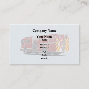 Back of Fire Engine With American Flag Business Card