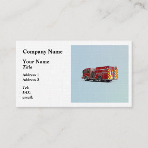 Back of Fire Engine With American Flag Business Card
