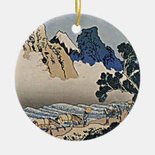 Back of Fuji mountain from Minobu river Hokusai    Ceramic Ornament