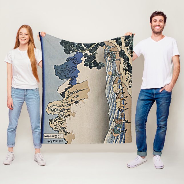 Back of Fuji mountain from Minobu river Hokusai  Fleece Blanket (In Situ)