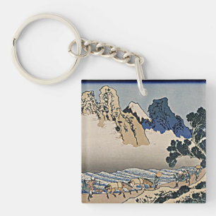 Back of Fuji mountain from Minobu river Hokusai   Keychain