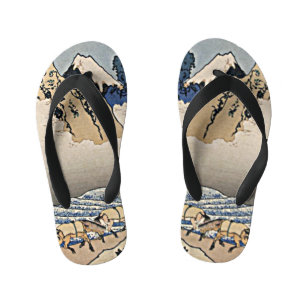 Back of Fuji mountain from Minobu river Hokusai   Kid's Flip Flops