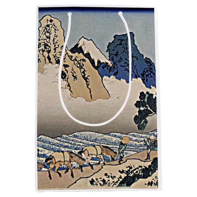 Back of Fuji mountain from Minobu river Hokusai    Medium Gift Bag (Front)