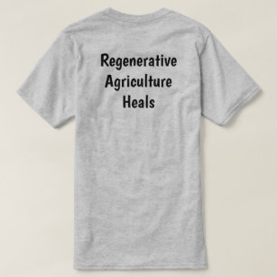 Back of grey Regenerative Ag adult T-shirt