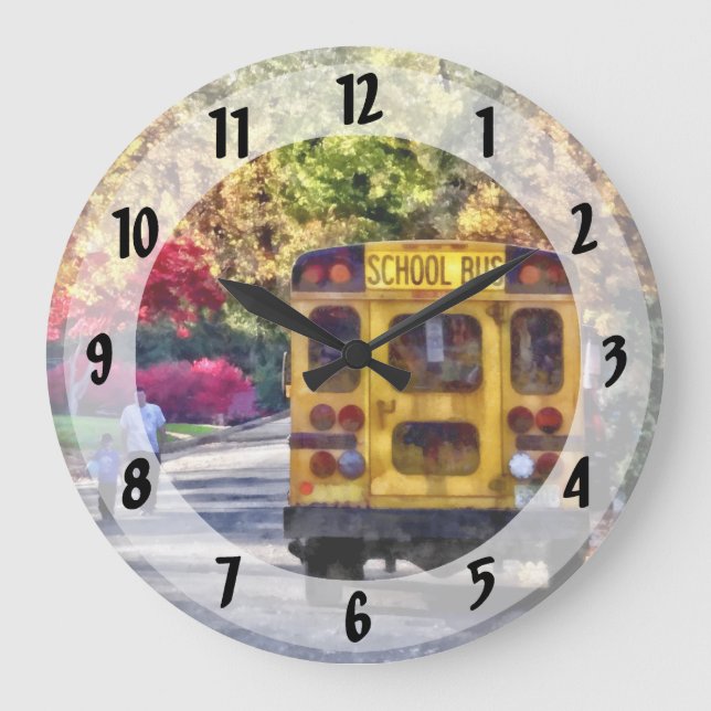 Back of School Bus Large Clock (Front)