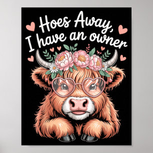 Back Off Away Have An Owner Kawaii Cow Funny Meme Poster
