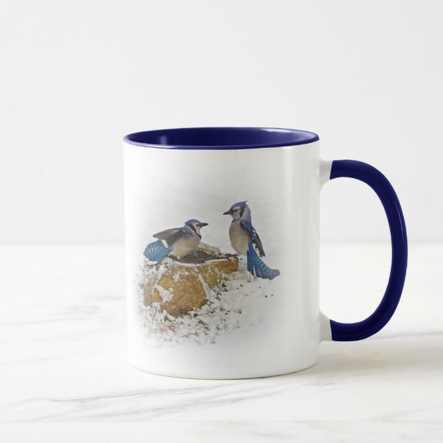 Back Off - Blue Jay Birds Mug (Right)