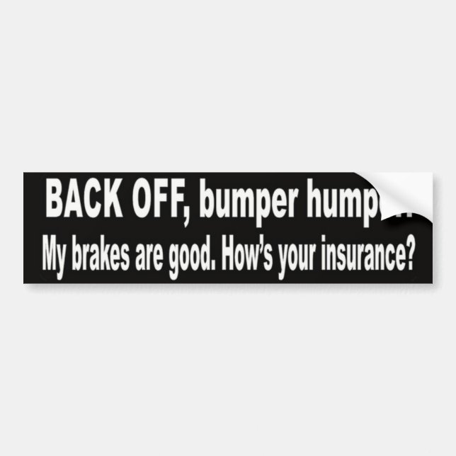 BACK OFF BUMPER STICKER (Front)