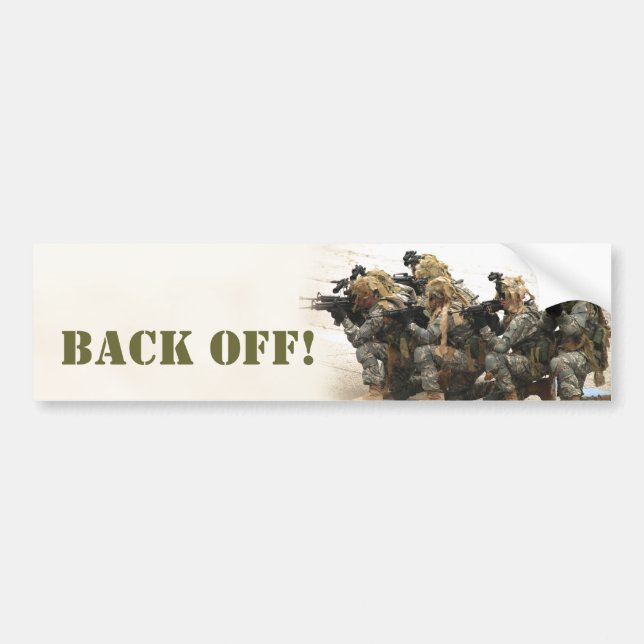 Back off! bumper sticker (Front)