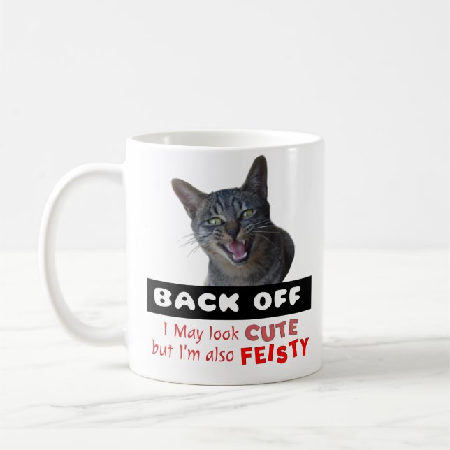 BACK OFF Cute Cat - Cute but Feisty Coffee Mug (Left)