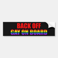 Back Off Gay On Board LGBT Humour Joke Funny