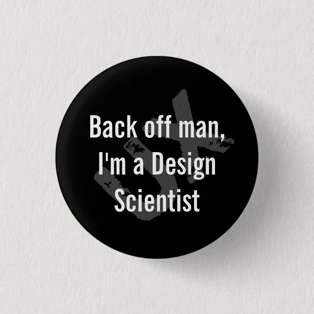 Back off man 1 inch round button (Front)