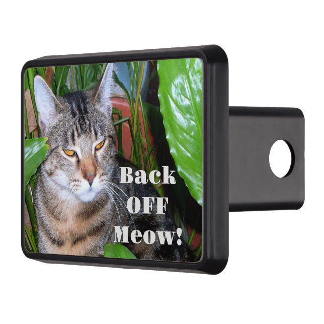 Back Off Meow Cat  Trailer Hitch Cover (Left)