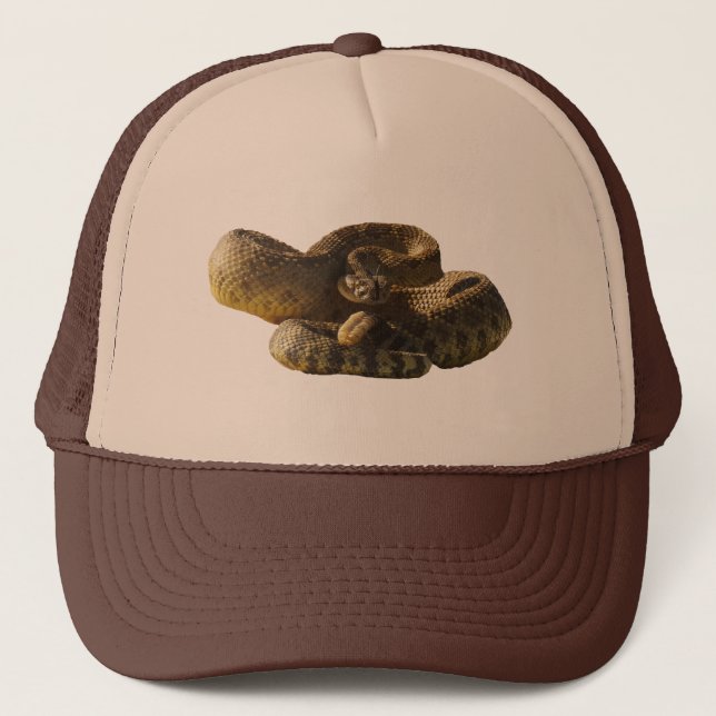 Back Off or I'll Bite Cha, Rattlesnake Trucker Hat (Front)