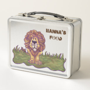 Back Off Personalized Lion Metal Lunchbox