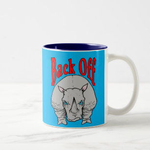 Back Off Rhino Two-Tone Coffee Mug