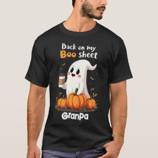 Back On My Boo Sheet Funny Halloween Boo Ghost   T-Shirt