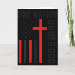 Back One Nation Under God American Flag Christian Card