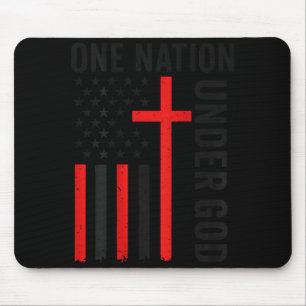 Back One Nation Under God American Flag Christian  Mouse Pad