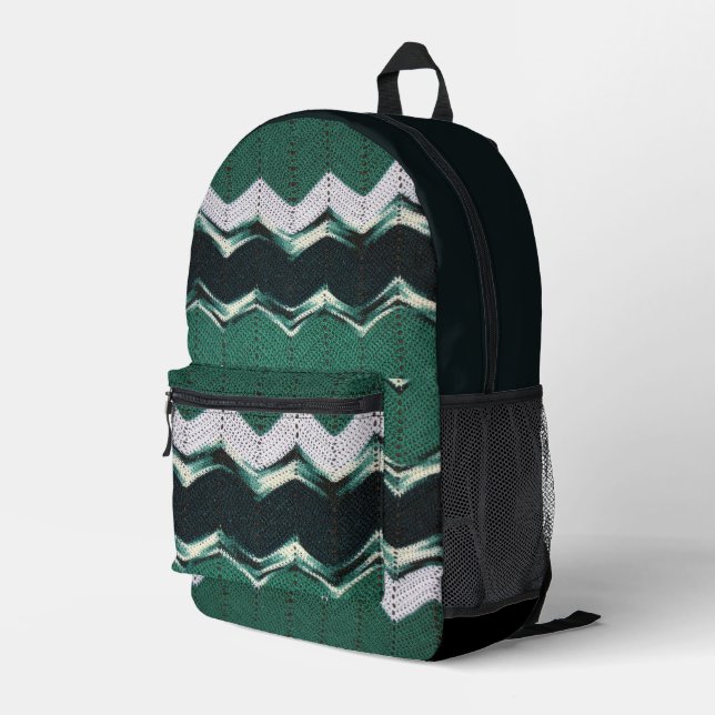 Back Pack (ao) - Chevron in Green Crochet (Back Corner Right)