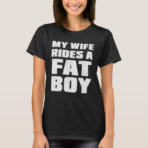 Back Print Meine Frau reitet ein Fat Boy Cooles Bi T-Shirt