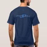 Back Print Monogram Name Mens Navy Blue Modern T-Shirt<br><div class="desc">Back Side Design Print Monogram Initial Letter Name Template Elegant Trendy Men's Navy Blue Basic Dark T-Shirt.</div>